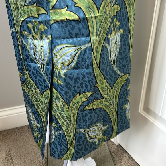 TUCKERNUCK Deco Floral Satin Faven Dress Green Deco Floral Midi Satin Sz S NEW - Picture 10 of 13